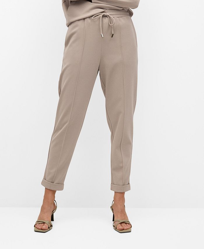 mango elastic waist pants