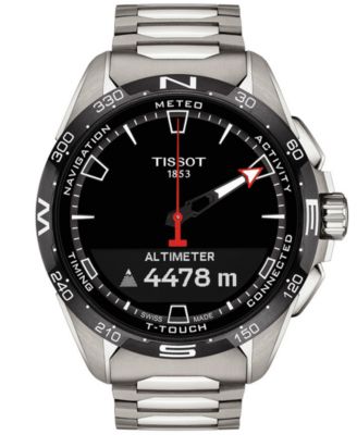 Men's Swiss T-Touch Connect Solar Titanium Bracelet Smart Watch 48mm