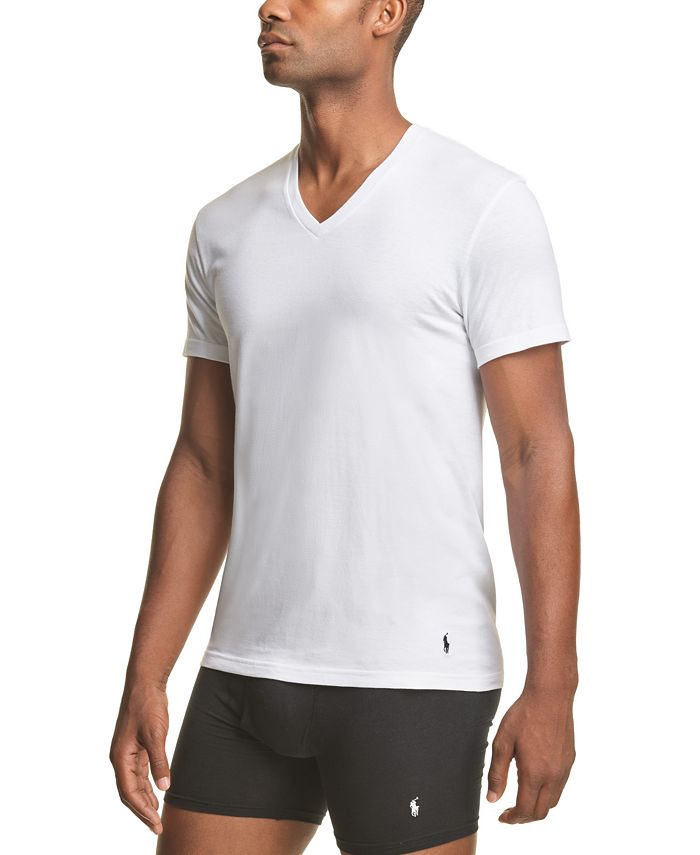 Polo Ralph Lauren Men's 5 pack +1 Bonus Solid VNeck Undershirts Macy's