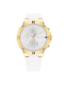 Women's White Silicone Strap Watch 38mm