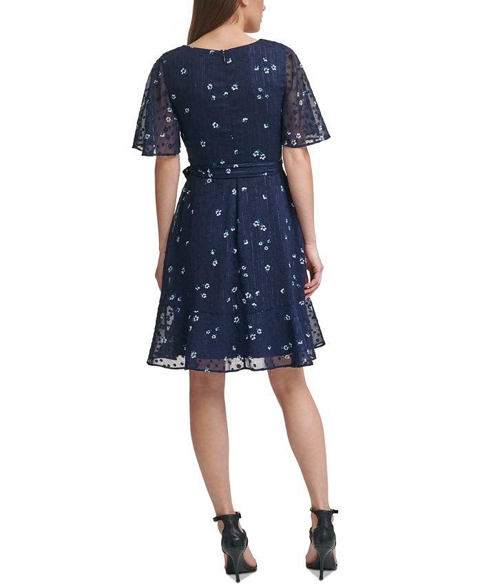 DKNY Textured Printed Dress - Macy's