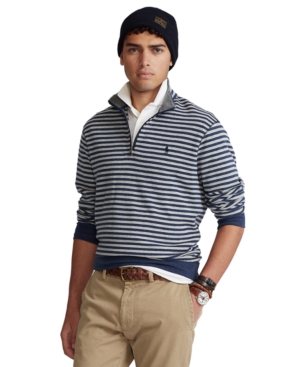 Polo Ralph Lauren Men's Striped Jersey Quarter-Zip Pullover