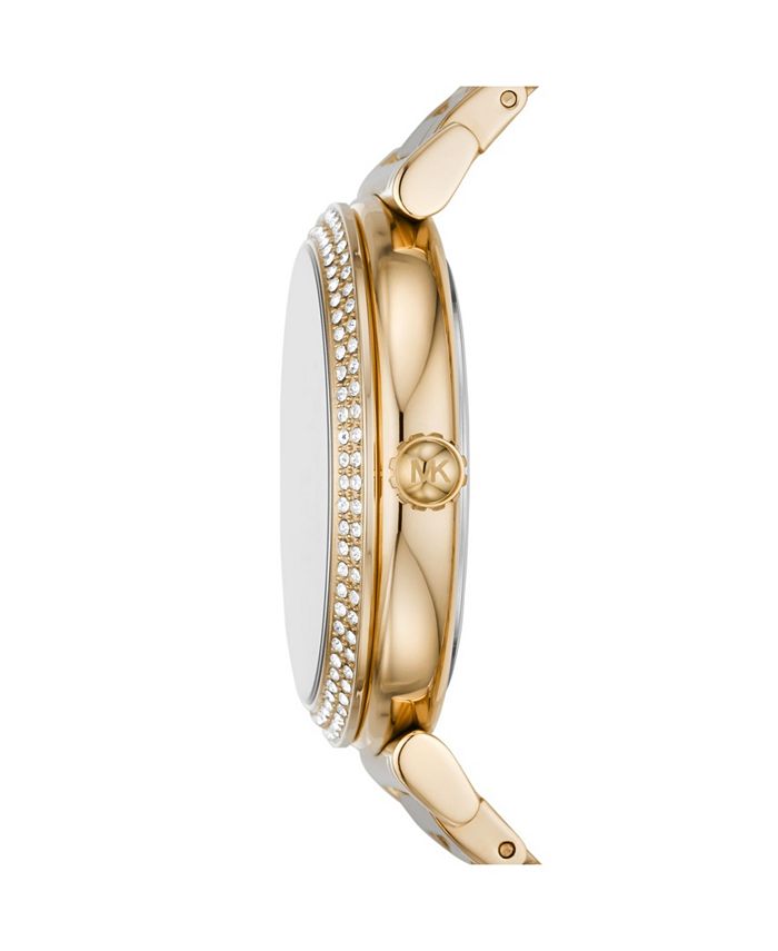 Michael Kors Women's Abbey Gold-Tone Stainless Steel Bracelet Watch ...