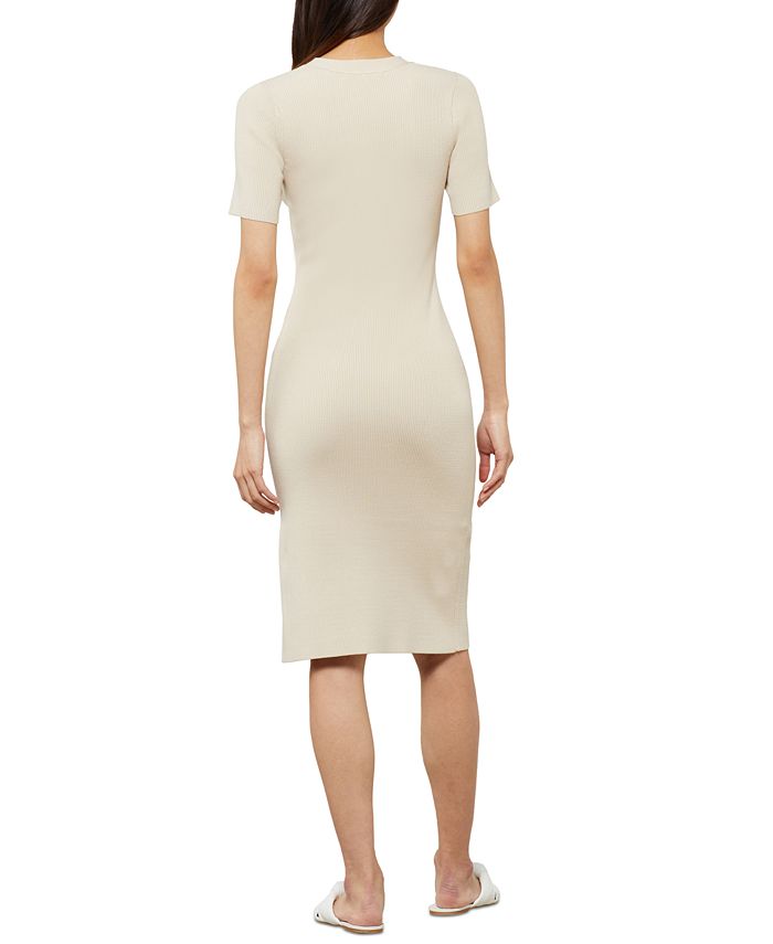 BCBGMAXAZRIA Button-Front Ribbed Knit Sweater Dress & Reviews - Dresses ...