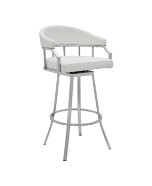Shop Armen Living Palmdale Swivel Modern Faux Leather Bar And Counter Stool In White