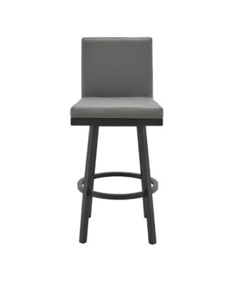 Rochester Swivel Modern Metal and Faux Leather Bar and Counter Stool