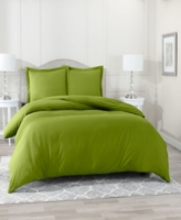 Super Soft Double Brushed Microfiber 3 Pc. Duvet Cover Set, Full - Calla Green