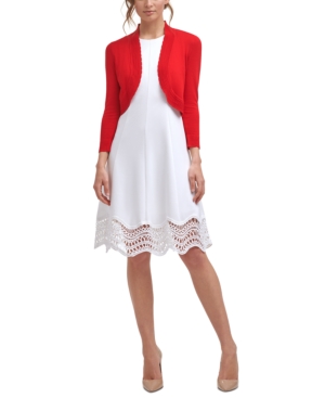 Jessica Howard Open-Front Cropped Cardigan