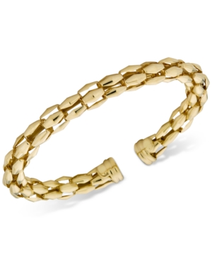 Macy's Turbo Link Bangle Bracelet In 14k Gold-plated Sterling Silver In 14k Yellow Gold Over Sterling Silver