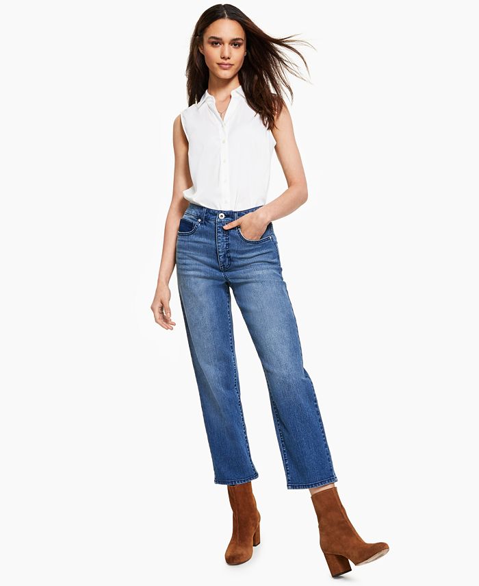 Style & Co Petite High-Rise Mom Jeans, Created for Macy's - Macy's