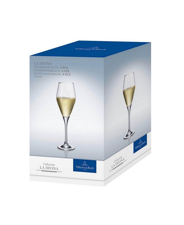Villeroy & Boch La Divina Champagne Flute Glass, Set of 4 Macy's