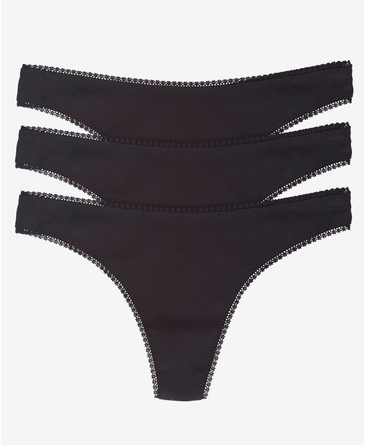 On Gossamer Women's Cotton Hip G Panty, Pack Of 3 1412p3 In Black