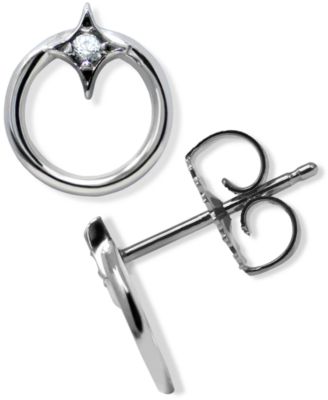 Jac + Jo by Anzie - Jac+Jo by Anzie Gothic Diamond Open Circle Studs