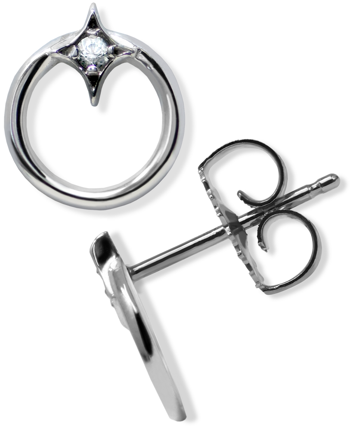 Jac+Jo by Anzie Gothic Diamond Open Circle Studs - Clear