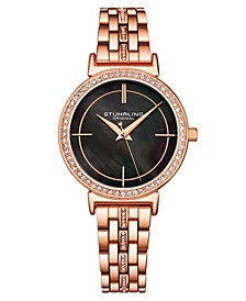 Women's Rose Gold-Tone Link Bracelet with Crystals Watch 33mm