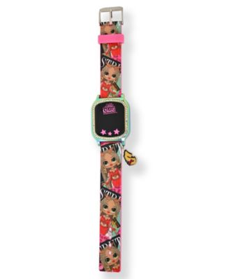 Omg Kid's Touch Screen Pink Silicone Strap LED Watch, with Hanging Charm 36mm x 33 mm
