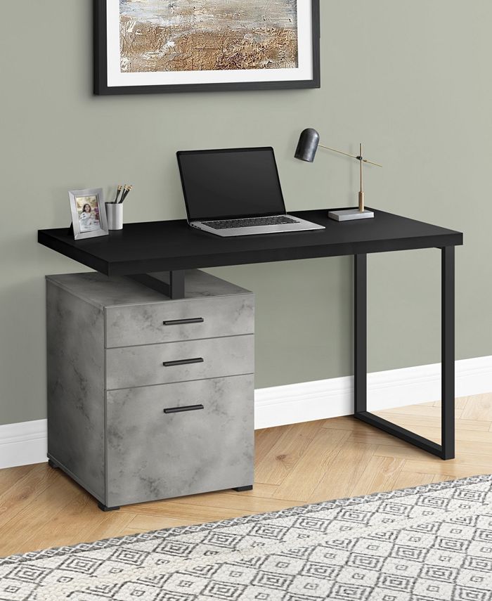 Monarch Specialties Desk with 3 Storage Drawers and Floating Desktop