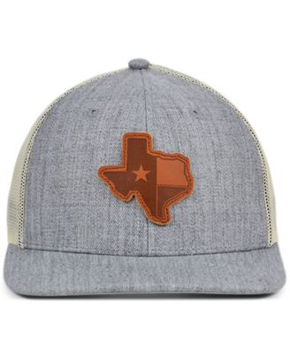 Local Crowns Texas Heather Leather State Patch Curved Trucker Cap