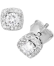 Lab-Created Diamond Halo Stud Earrings (1/2 ct. t.w.) in Sterling Silver