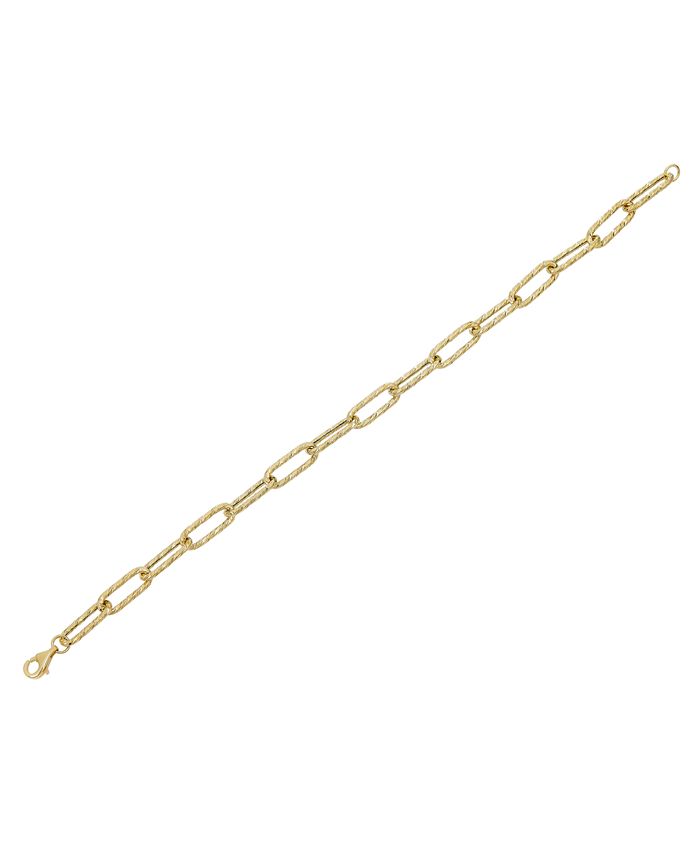 Italian Gold Textured Paperclip Link Chain Bracelet in 10k Gold Macy's