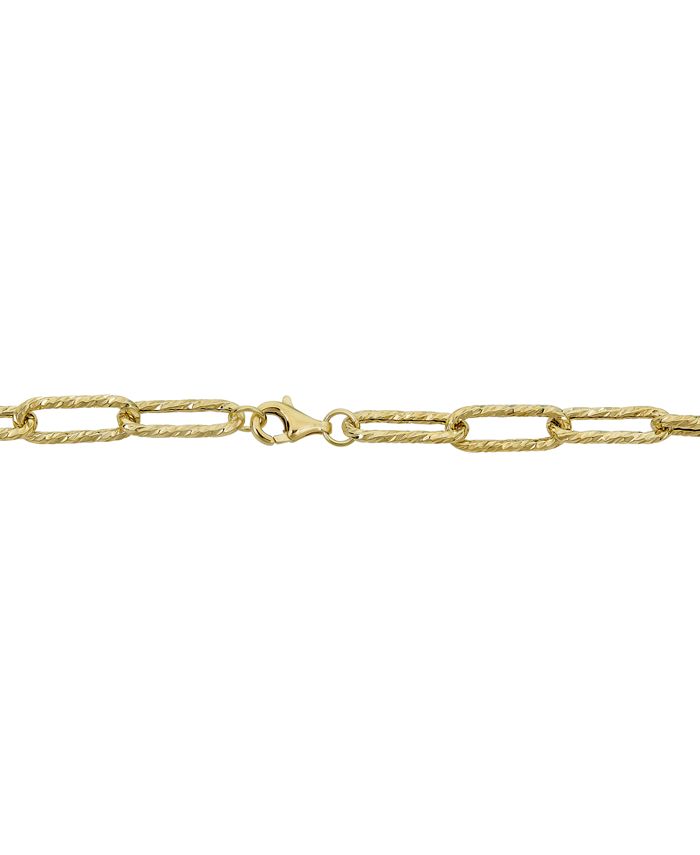Macy's Textured Paperclip Link 18" Chain Necklace in 10k Gold & Reviews