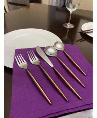 20 Piece Flatware Set, Service for 4 (Hammered Handle)