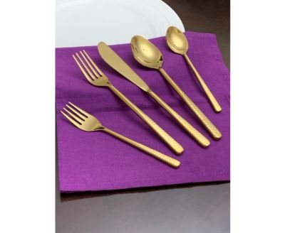20 Piece Gold Flatware Set, Service for 4