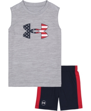 Little Boys Americana Sleeveless Tee and Shorts Set