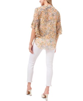 長袖ブラウス/FREE/コットン/NVY/LBZ1031404A0007 Vince Camuto Daisy Patch Flutter-Sleeve Top - Macy's