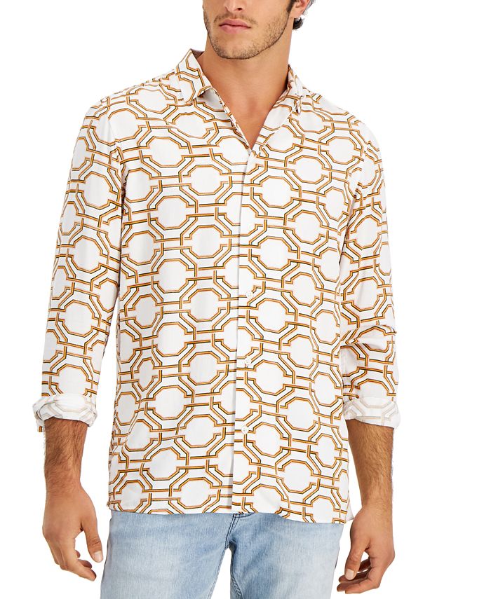 INC International Concepts Men's Modern LongSleeve Camp Shirt, Created