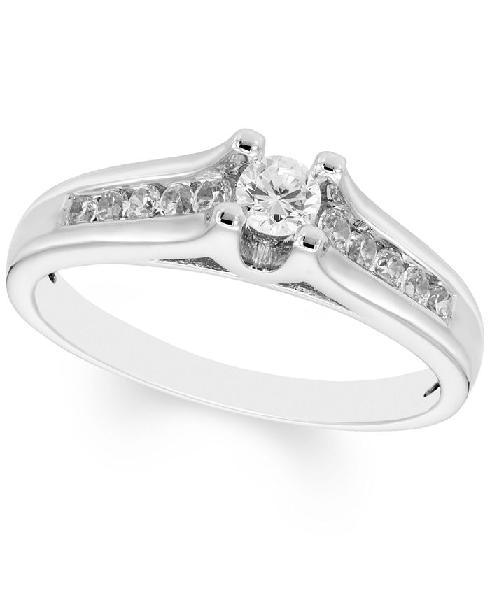 Macy's sterling sale silver diamond ring