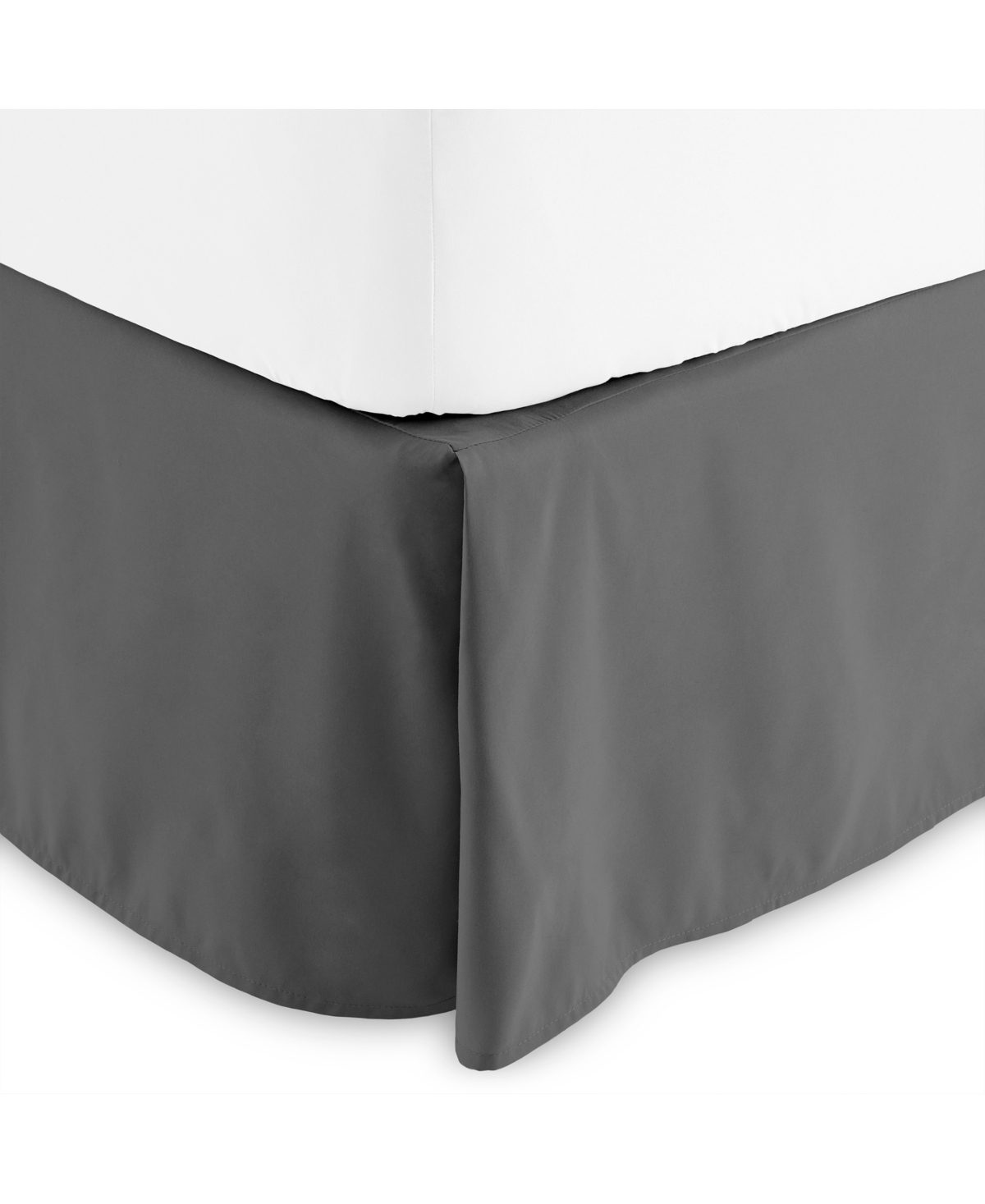 bare home double brushed bed skirt - premium 1800 collection - 15-inch drop - queen  light gray