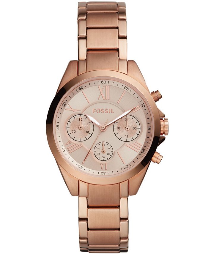 Fossil Women's Modern Courier Chronograph Rose Gold Stainless Steel ...