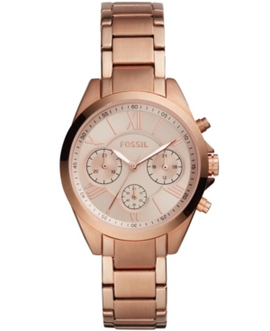 Shop Fossil Women's Modern Courier Chronograph Rose Gold Stainless Steel Watch 36mm