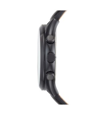 Fossil Men's Fenmore Multifunction Black Leather Watch 44mm