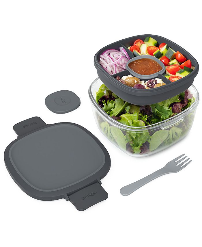 Salad Container Bento Bowl for Lunch, Lunch-Box To-Go Containers for  Adults Kids, Meal Prep Kit with Lid Fits Big Salads for Women, Teens