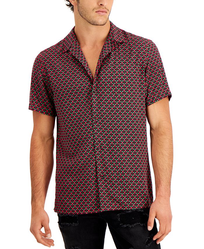 Short-Sleeve Printed Camp Shirt for Men