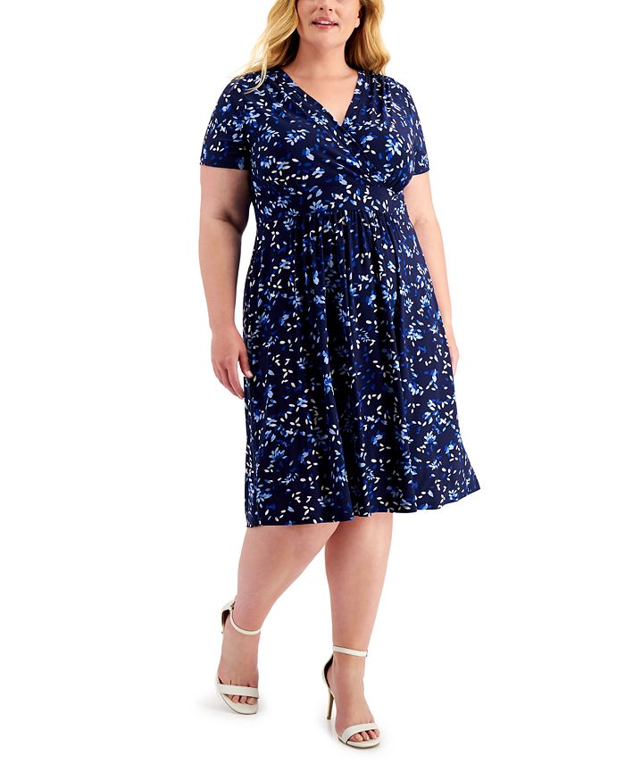 Kasper Plus Size Floral-Print Dress - Macy's