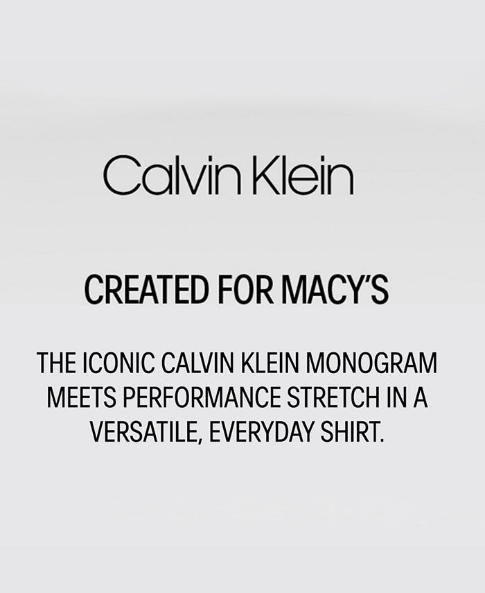 Calvin Klein - Men's Slim-Fit Stretch Flex Collar Solid Logo Dress Shirt