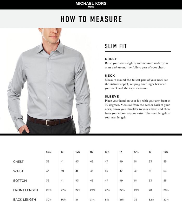 Michael Kors Men's Slim Fit Airsoft Performance Non-Iron Dress Shirt ...