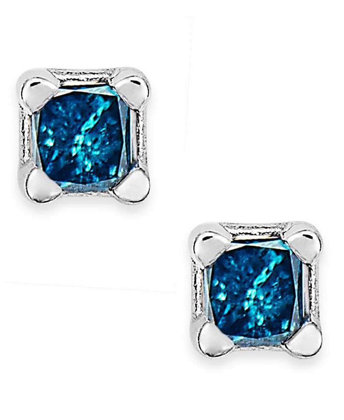 Macy's blue diamond earrings outlet