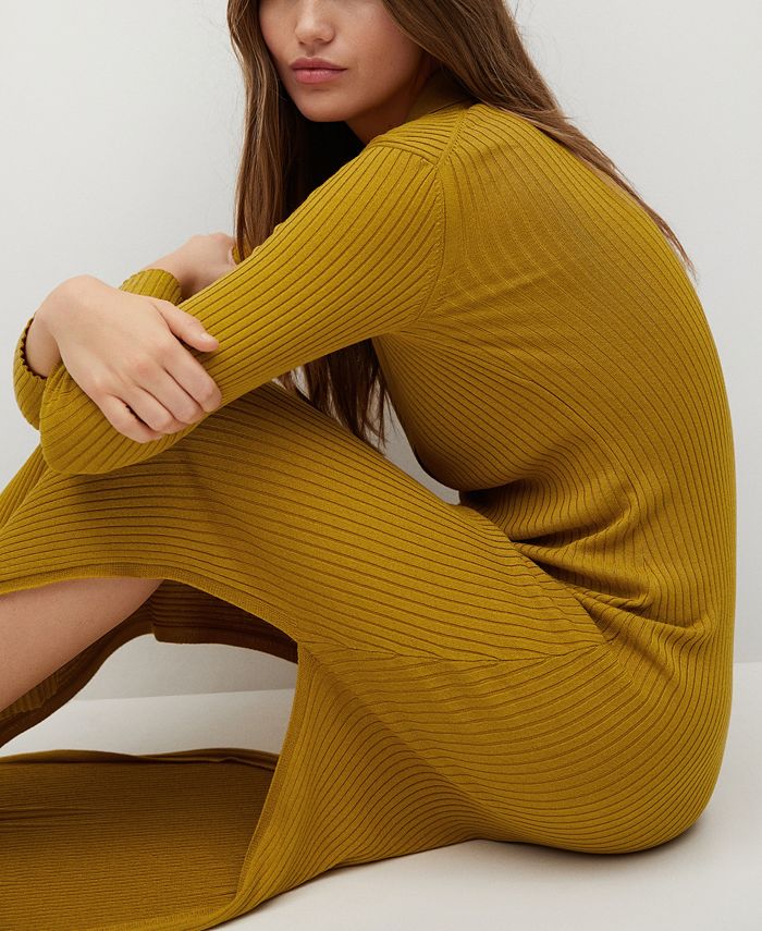 MANGO Ribbed Long Dress Macy's