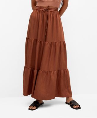 mango red maxi skirt