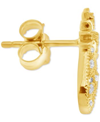 Macy's - Diamond Pineapple Single Stud Earring (1/20 ct. t.w.) in 14k Gold