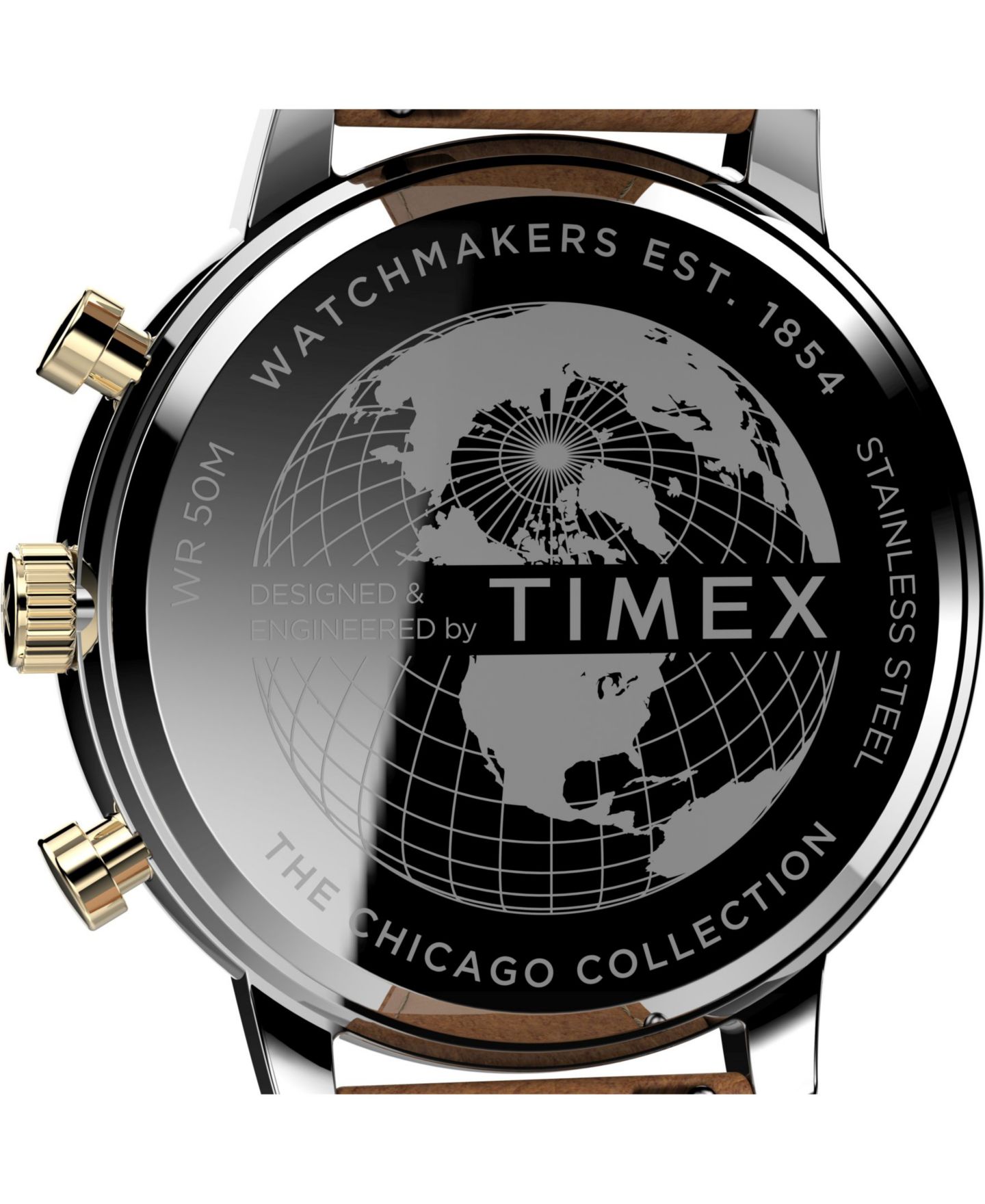 Мужские часы Timex Chicago Tan Leather Strap Watch 45mm — фото 2