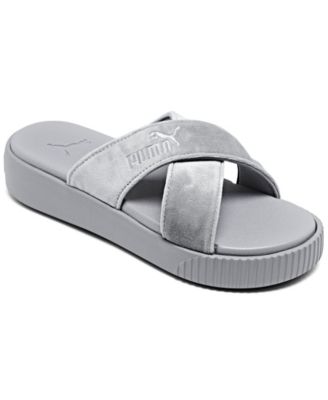 grey puma sandals