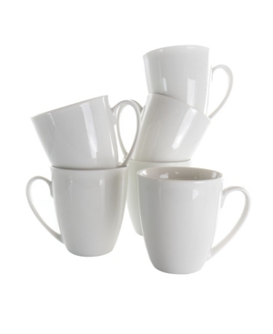 Elama Rosales Mug Set Of 6 Pieces In White