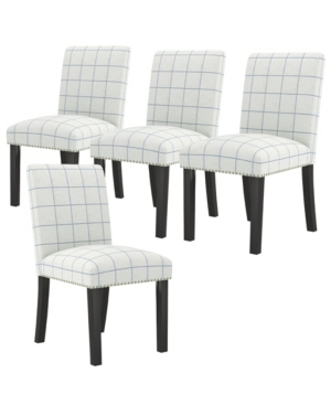 HANDY LIVING BLANCA UPHOLSTERED ARMLESS DINING CHAIRS, SET OF 4