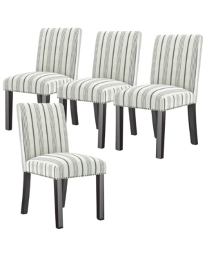 Blanca Upholstered Armless Dining Chairs Set of 4