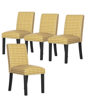 Blanca Upholstered Armless Dining Chairs Set of 4